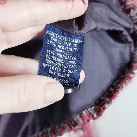 Reitmans| Smoked Red Long Sleeve Tweed Blazer Sz13 - Picture 3 of 8